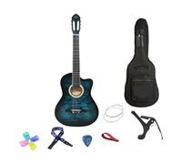 MagiDeal Lightweight Acoustic Guitar for Kids And Adults, Notched Design, Blue