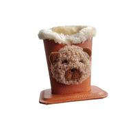 MagiDeal Lined Eyeglass Holder,Anti Scratch Multifunctional Sturdy Cute Glasses Holder Stand Case for Table Home Desk, Brown Bear