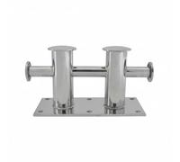 MagiDeal Marine Mooring Bollard Double Cross Docking Dock Cleat Mooring Post Stainless Steel Body With Polished Finish and Holding suitable for boats yachts marinas harbors, 160MM High