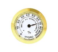 MagiDeal Mechanical Hygrometer with Large Numbers Easy to Read Humidity Gauge Round Dial Hygrometer for Indoor Patio Basement Workshop, Gold 27mm