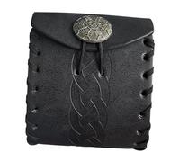 MagiDeal Medieval Waist Bag Wallet Belt Pouch for Holiday Party Cosplay Adults Stage Show, Black Stripe Pattern