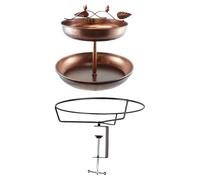 MagiDeal Metal Bird Bath Outdoor Bird Feeder Art Weather Resistant Accessory Decor Ornament Metal for Outside Lawn Backyard Yard Patio
