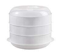 MagiDeal Microwave Steamer Steamer Bowl for Cooking Cookware Supplies with Lid Cooker Microwave Heating Bowl for Vegetables, Meats, three layer