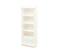 MagiDeal Miniature Bookcase Dollhouse Bookshelf Cabinet Shelf Unit With Drawer Detail Made From PLA For Organized Scenes Suitable for model rooms dollhouse layouts photography scenes, White