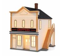 MagiDeal Miniature Building Scene Tavern Model Facade Diorama Structure Scale Display With PETG Craft And Realistic Chimney suitable for miniature layouts, Finished No. 4 Tavern With Lights