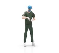 MagiDeal Miniature Doctor Figure Resin Figurine Model Statue Character Hand Painted With Realistic Scrubs And Medical Details Suitable for diorama building