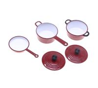 MagiDeal Miniature Dollhouse Accessories Miniature Cookware Life Scene 1/12 Scale Mini Metal Pots Pans for Game Christmas Pretend Play