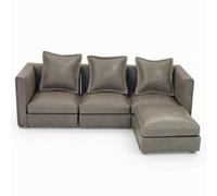 MagiDeal Miniature Scene Sofa Dollhouse Sofa Couch Set With Straight Armrests Square Back Cushions Modern Look suitable for dollhouse living room photography props collector shelves