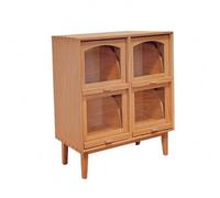 MagiDeal Miniature Storage Cabinet Dollhouse Furniture Wooden Compartment Birch Structure Four Pull Tabs Suitable for Collectors Room Arrangement, Clear Oil Wood Color