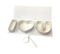 MagiDeal Mother's Day Gift Empty Box Letter Case Arrangement Cardboard Packaging Case Gift Box for Stepmother Mother Party Supplies, White