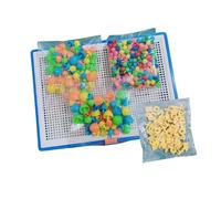 MagiDeal Mushroom Peg Puzzle Educational Building Blocks Cognitive for Ages 3 4 5 Birthday Matching Board Game, 352pcs