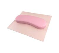 MagiDeal Nail Arm Rest Cushion with Mat Manicure Armrest Cushion Easy to Leather Nail Hand Elbow Rest for Home Acrylic Nails, Pink