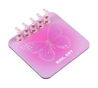 MagiDeal Nail Display Stand Practice Base Accessories Supplies Reusable Portable Salon Equipment Makeup Showing Shelf Fake Nail Holder, Pink Square