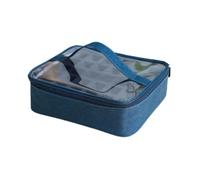 MagiDeal Nail Polish Organizer Case, Visible Lid Holds 30 Bottles, Practical Zipper Closure Travel Makeup Case, Navy