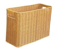 MagiDeal Narrow Basket Bin - Brown Woven Style PP Storage Basket, Slim Sundries Organizer for Home Office, Bathroom, Living Room, Kitchen, Closet - Toy Baskets for Small Spaces, Light Coffee