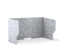 MagiDeal Office Desk Partition Desk Divider Screen Panel Privacy Acoustic Polyester Fiber Portable Folding Desktop Board Suitable for Customer Service Study, 40 50 80, Silver Gray