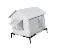 MagiDeal Outdoor Cat House with Elevated Base Pet Tent Warm Windproof Portable Weatherproof Feral Cat Shelter for Garden