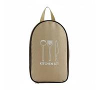 MagiDeal Outdoor Kitchen Storage Utensil Organizer Bag Case Carrier with Interior and Easy Carry Design Suitable for Camping Hiking Travel Backyard Grilling Family picnics Beach Parties, Beige