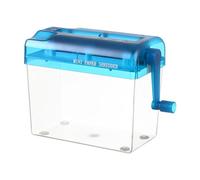 MagiDeal Paper Shredder Mini Portable Manual A4 Strips Cut Bills Receipts Cutting Tool Pull Out Basket Hand Crank Suitable for Home Study Room, Blue