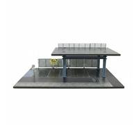 MagiDeal Parking Structure Display Realistic Scale Model Car Garage Multi Level Stand Illuminated Diorama Playset Road Markings Railings Suitable for Office Collectors Display, 2-Layer Wo Light