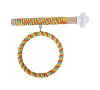 MagiDeal Parrot Swing Stand Chewing Bite Toy Bird Playing Pet Supplies Climbing Standing Rod Wood Perch for Chicken Parakeet Cockatoos, Yellow Orange