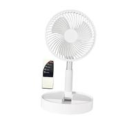 MagiDeal Pedestal Fan Foldable Standing Fan Foldable Desk Fan USB Silent with Control Lightweight Telescopic Floor Fan for Outdoor, White