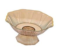 MagiDeal Pedestal Fruit Bowl Dessert Display Stand,Snacks Fruit Basket Bowl for Dining Room Kitchen Home Countertop Decor,StyleC-Clear Yellow