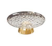 MagiDeal Pedestal Fruit Bowl Serving Tray Lightweight Fruit Plate Food Dish for Table Centerpiece Household Living Room, White and Gold