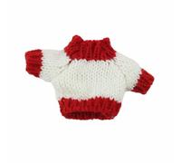 MagiDeal Pendant Miniature Sweater Knitted Toy Accessory Soft Yarn Cozy Clothing for Small Dolls Suitable for Collectors Gift Giving Home Decoration Crafting, Red White