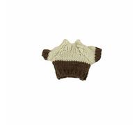 MagiDeal Pendant Miniature Sweater Knitted Toy Accessory Soft Yarn Cozy Clothing for Small Dolls Suitable for Collectors Gift Giving Home Decoration Crafting, Beige Coffee