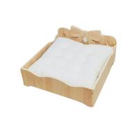 MagiDeal Pet Bed Wooden Dog Bed Cat Bed With Solid Wood Frame Pad Raised Sides Square Open Frame Comfortable Resting Space Suitable for small pets living room bedroom 50x50cm