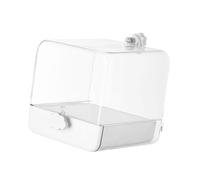 MagiDeal Pet Bird Bath Box Parrot Hanging Bathtub with Bottom Drawer Cage Accessory Parrot Bath House Cage Bird Shower for Cockatiel, white