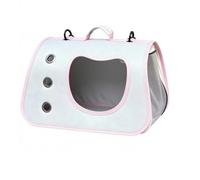 MagiDeal Pet Carrier Bag Portable Pet Travel Carrier Tote Crate With Transparent Front Panel Oxford Breathable Mesh And Shoulder Strap Suitable for daily commutes weekend taxis, Pink White