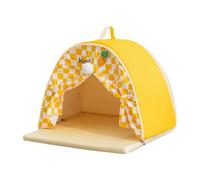 MagiDeal Pet Tent Cat Bed Spring and Summer Sofa Kittens Soft Bed Indoor/Outdoor Puppy Cave Nest Kennel Cute for Dog and Cat Dog House, Orange, 50cmx50cmx40cm