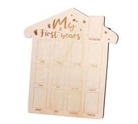 MagiDeal Picture Frame Childhood Keepsake Board Hanging Rustic Nursery Decor My First Year Photo Frame for Party Walls Shelf