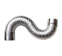 MagiDeal Pipe Extension Elbow Chimney Vent Fireplace Boiler Exhaust Pipe Diameter 2.36 Inch Flue Extension Tube for Outdoor Burner, Argent, Outside 90x80cm