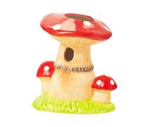 MagiDeal Pottery Hamster Water Bottle Stand Holder Accessories Mushroom Shape Decoration Water Dispenser Rack for Drinking Countertop, Red