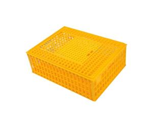 MagiDeal Poultry Carrier Crate Stackable Spacious Heavy Duty Poultry Habitat Chicken Transport Carrier for Goose Hamster Turkey Birds, yellow