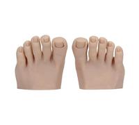 MagiDeal Practice Fake Foot Model Nail Mannequin Realistic Reusable Display Movable Professional Art Training Silicone, with Toes, Dark Skin Color