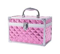 MagiDeal Professional Makeup Case Makeup Box Hard Shell Waterproof Multiuse Cosmetic Holder Nail Art Storage Organizer for Beauty Tool, Pink A