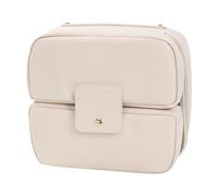MagiDeal PU Leather Makeup Bag Travel Makeup Cosmetic Case Large Capacity Portable Toiletry Bag for Daughter Full Size Bottles Friends, Beige