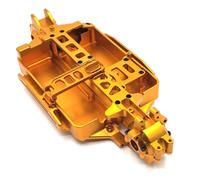 MagiDeal Radio Controlled Vehicle Chassis Frame Kit With Front And Rear Gearbox Covers Servo Mount And Base 6061 Aluminum Open Frame For 1 16 Meijiaxin H16V3, Gold