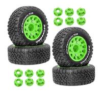 MagiDeal RC Wheel and Tire 4 Pieces Model DIY Spare Part Upgrade DIY Modified Easy Installation Professional Accessory for 1:10 727, Green