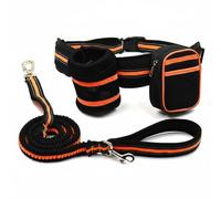 MagiDeal Reflective Hands Dog Leash Running Belt Bungee Waist Leash With Pouch And Nylon For Suitable for jogging countryside walks daily exercise