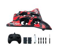 MagiDeal Remote Control Airplane Fighter Jet with Light Easy to Play Portable Fixed Wing Aircraft for Adults Children Gifts, Red Double Battery