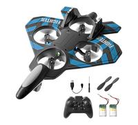 MagiDeal Remote Control Airplane Fixed Wing Aircraft with Lights Easy to Control Quadcopter Helicopter Portable 360° Flip RC Plane Jet Toy Birthday Xmas Gifts for Kids Boys Girls,2 Batteries,Blue B
