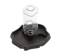 MagiDeal Reptile Water Dish Reptile Feeding Water Basin Automatic Dispenser Amphibian Drinking Dish, Dark Coffee