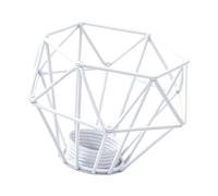 MagiDeal Retro Lampshade Cage Light Cover Chandelier Wrought Iron Diamond Shape Wall Decor Bulb Cage for Dining Room Cafe Hotel Ornament, White