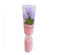 MagiDeal Rose Soap Bouquet Scented Soap Flower Arrangement Artificial Floral Display And Elegant Look Suitable for gift giving home decoration teacher, Light Purple, 3 Roses