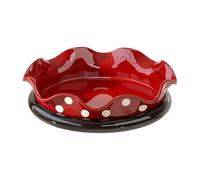 MagiDeal Rotatable Serving Tray Appetizer Platter, Snack Dry Fruit Plate Snack Candy Tray for Kitchen Desktop ，Party Chinese New Year, Polka dot